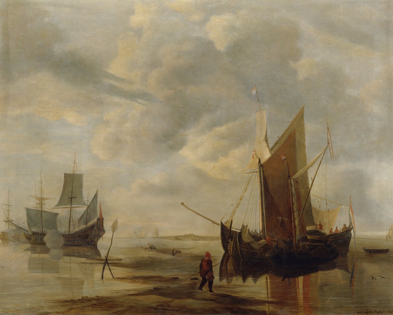 Seascape (kopi efter Jan van de Capelle) af Lotte Sykora