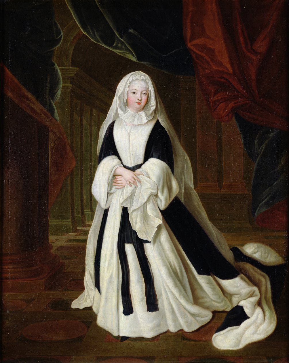Portræt af Louis-Francoise de Bourbon (1673-1743) Mademoiselle de Nantes i sorgklæder, efter 1710 af Louis de Silvestre