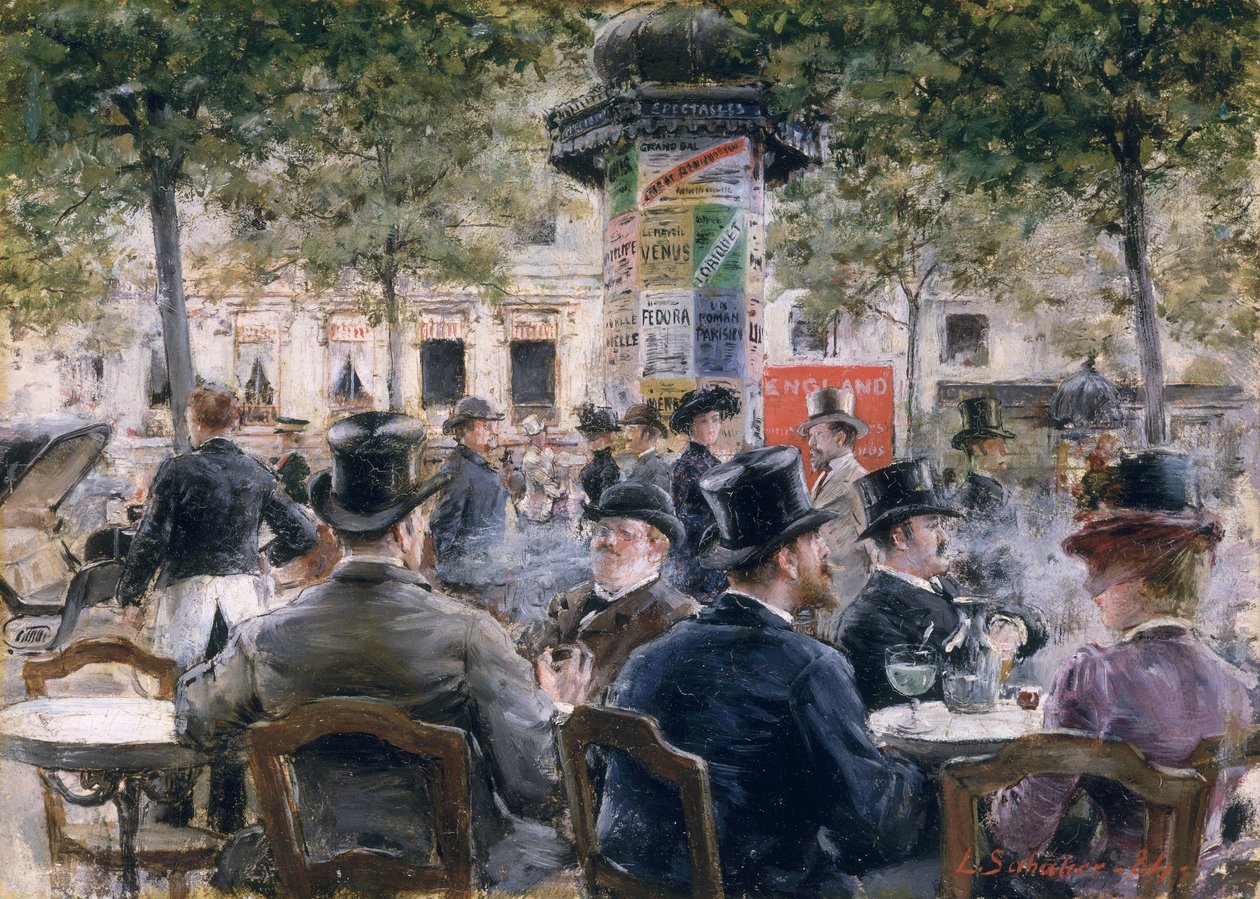 Cafescene i Paris, 1884 af Louis Anet Sabatier
