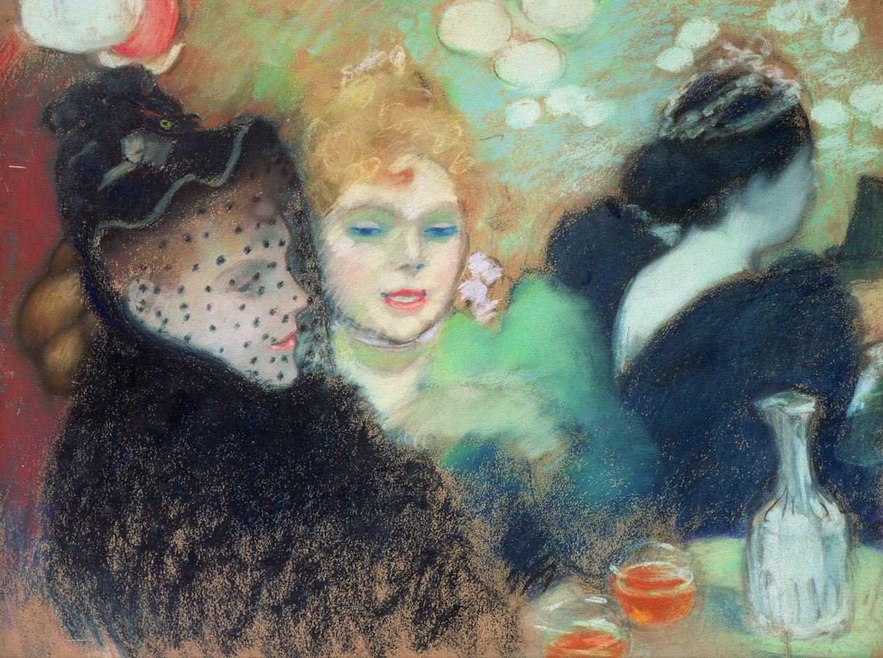 Barscene, ca. 1891 (pastel på pap) af Louis Anquetin