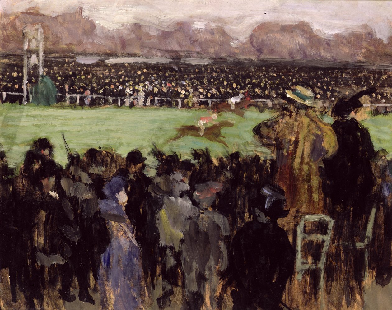 Racing at Auteuil (olie på papir) af Louis Anquetin
