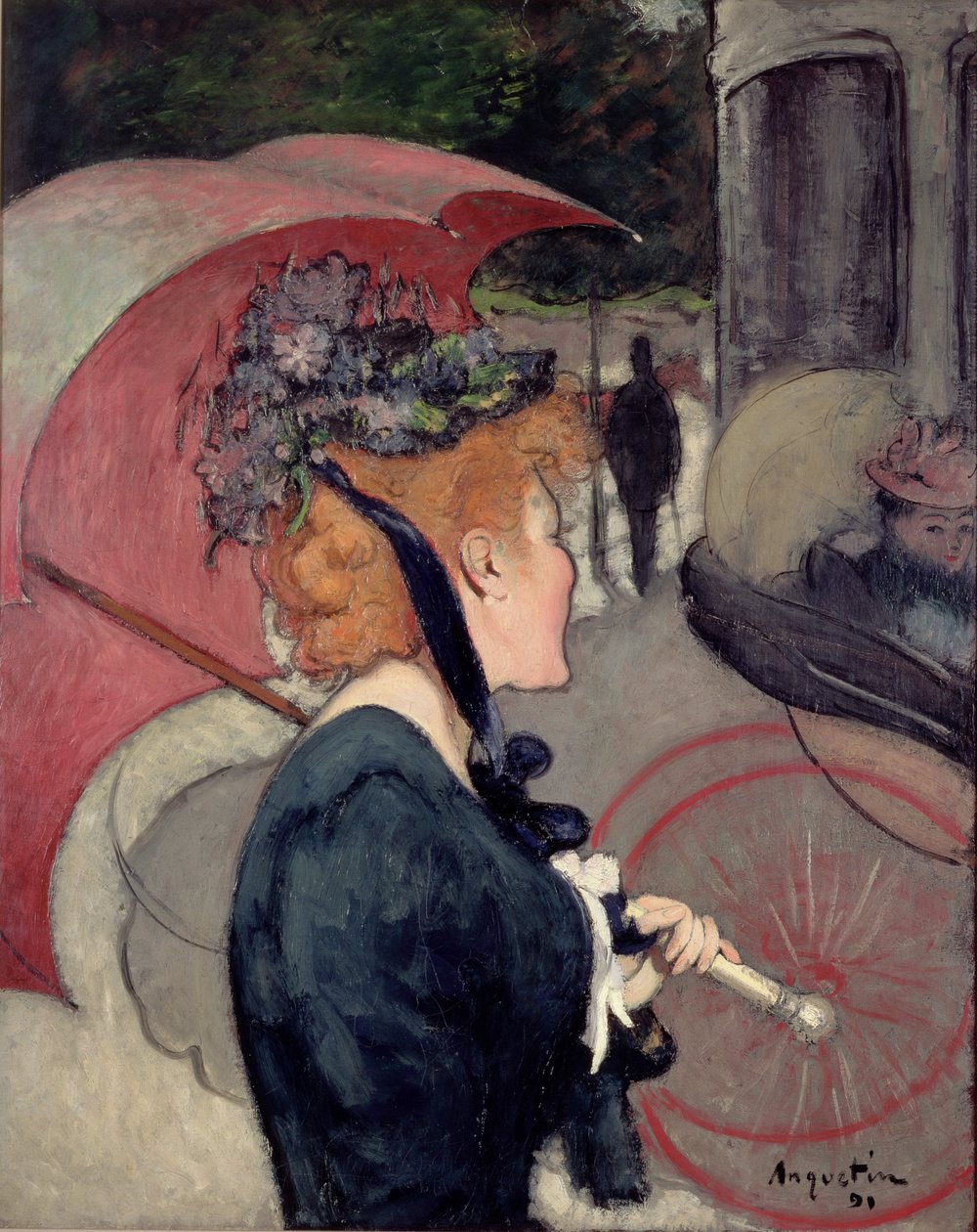 Kvinde med en paraply, eller The Walk, 1891 af Louis Anquetin