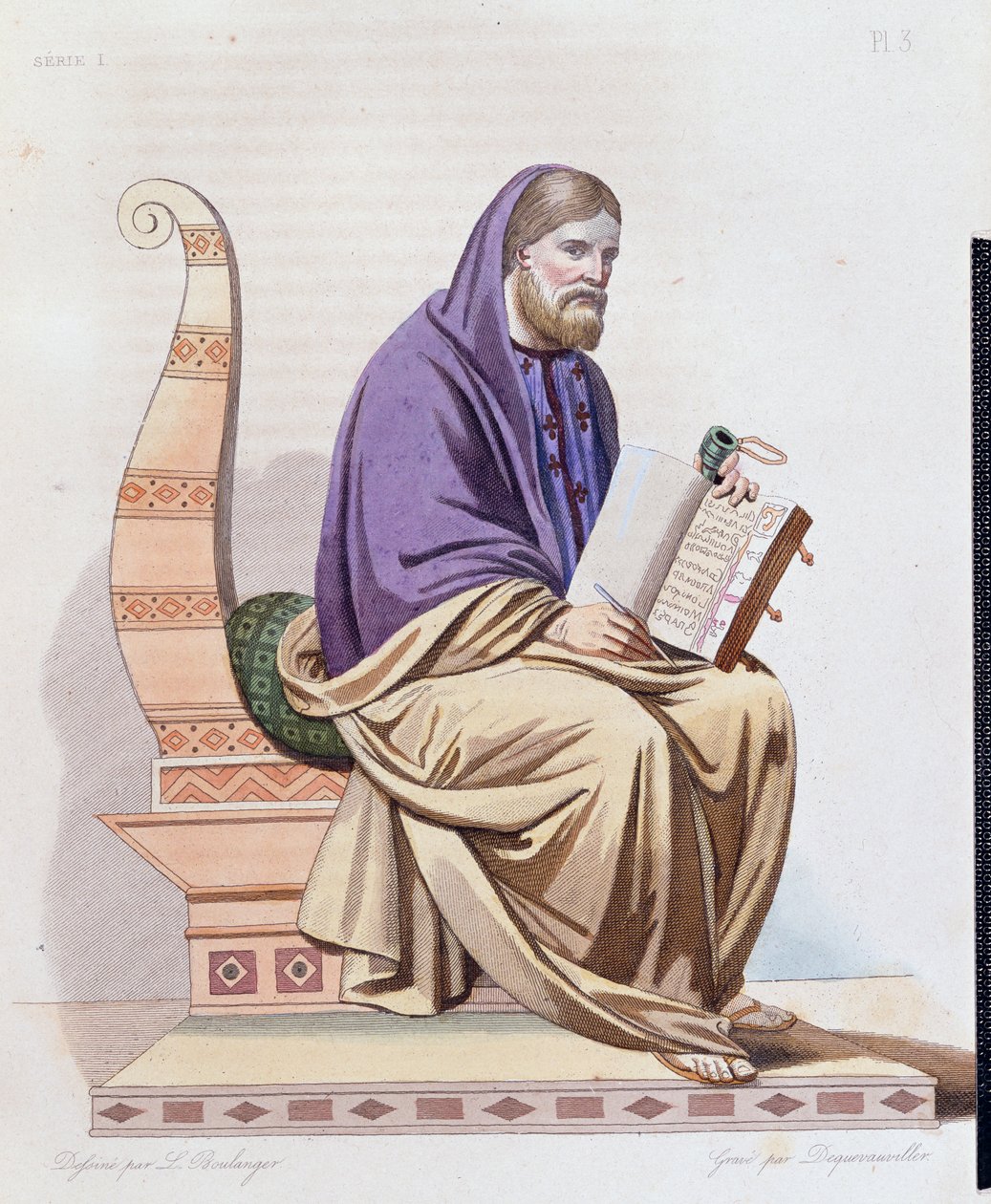 Portræt af Skt. Gregor af Tours (538-594) illustration fra 