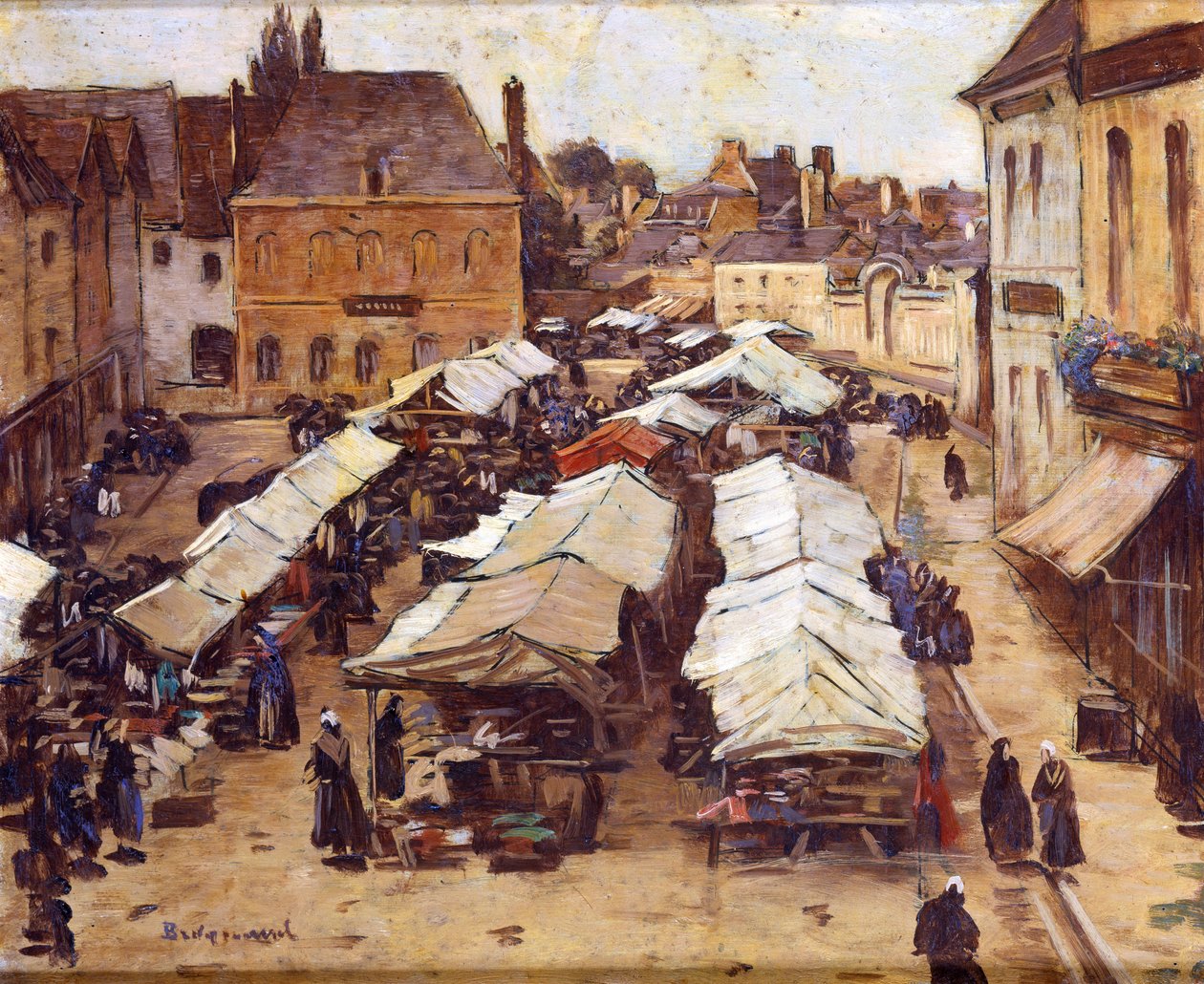 Markedspladsen i Abbeville af Louis Braquaval