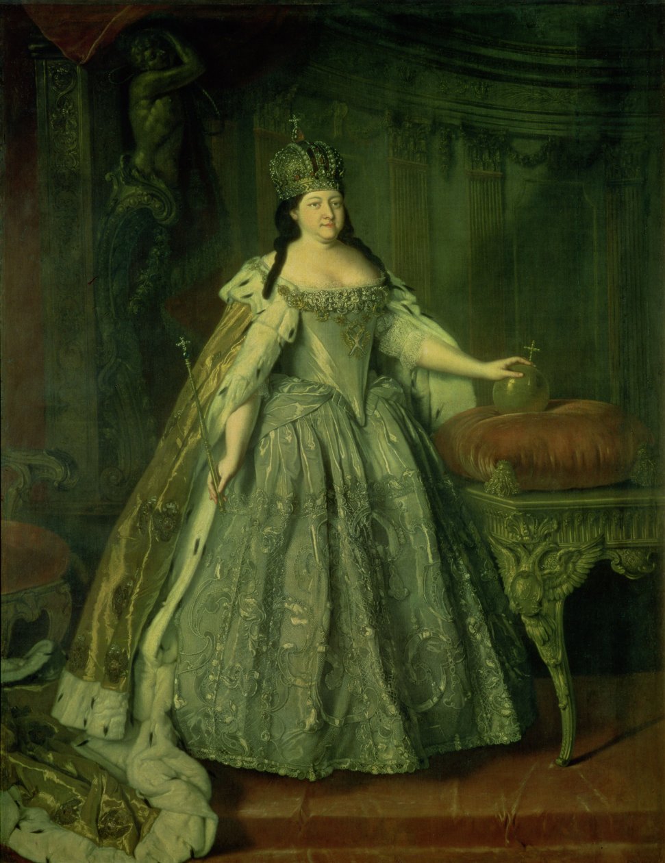 Portræt af kejserinde Anna Ivanovna (1693-1740) 1730 af Louis Caravaque