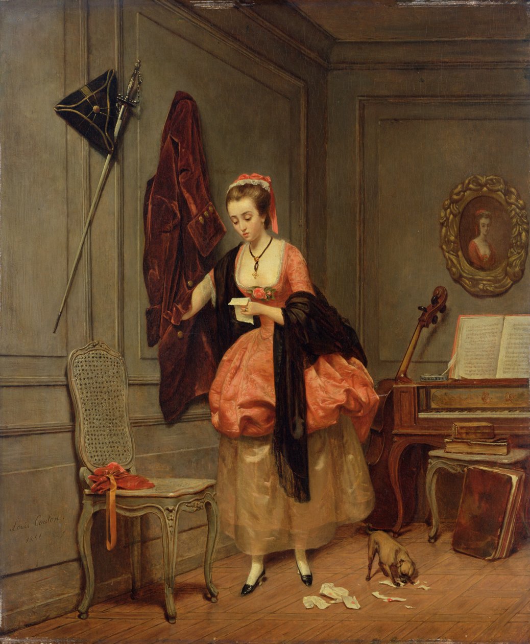 Den elskede elskerinde, 1846 af Louis Coulon