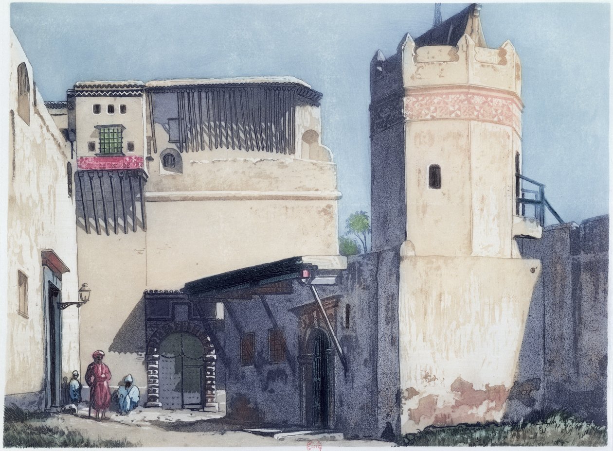 Kasbahen og moskeen i Algier, 1921 af Louis Dauphin
