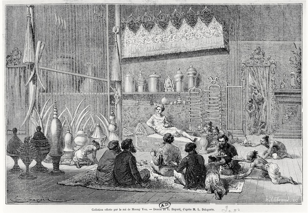 Mad tilbudt af kongen af Muong You, 1877 af Louis Delaporte
