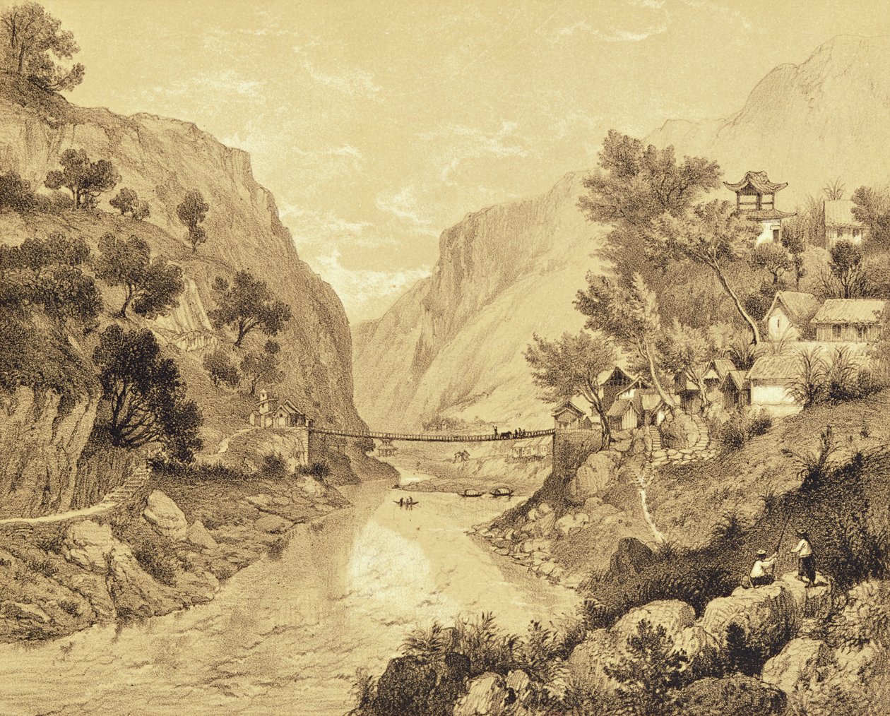 Hængebro ved Lao-Oua-Tan, plade 46, fra 
