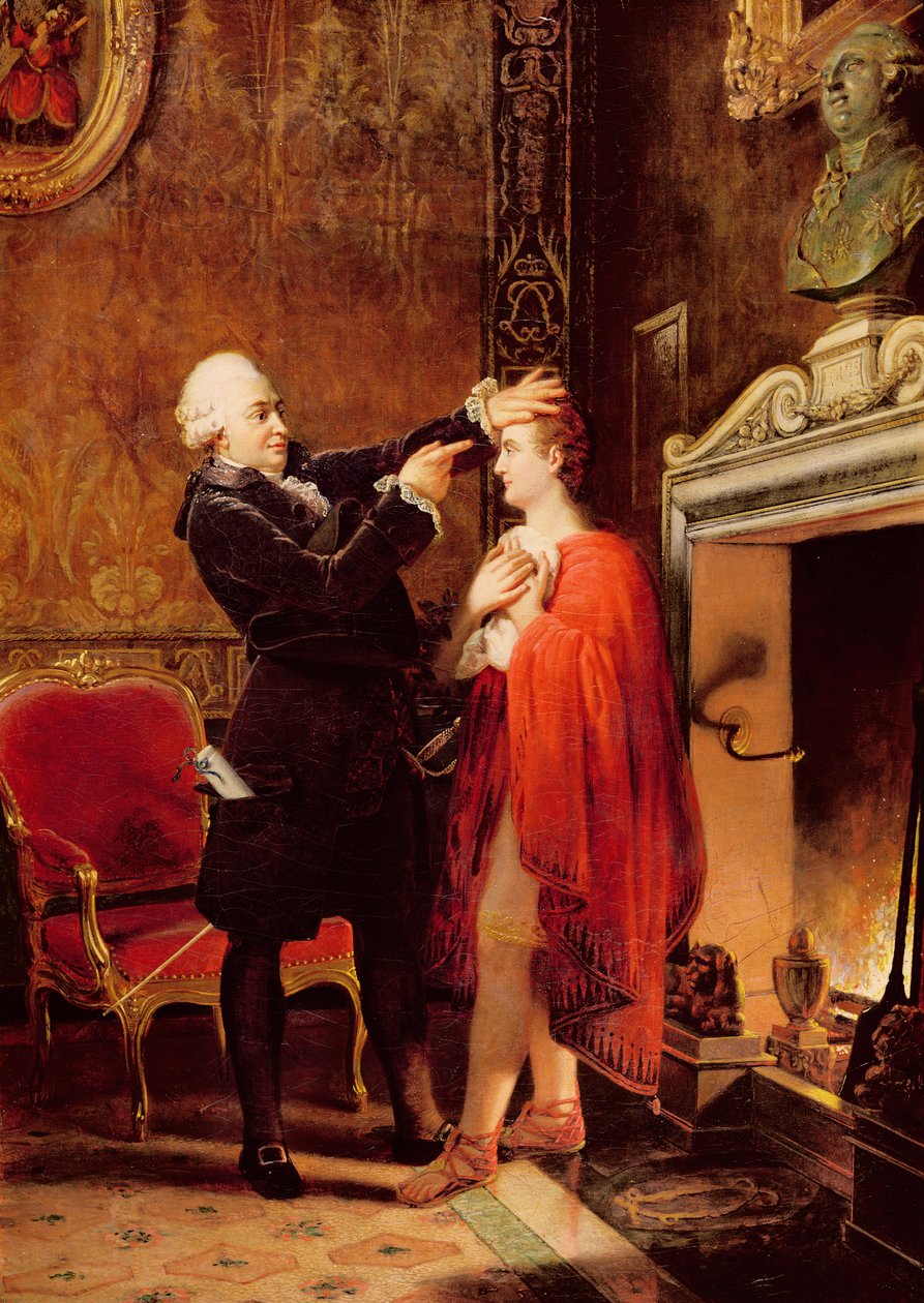 Jean-Francois Ducis (1733-1816) Fortælle skuespillerens fremtid, Talma, ved at læse replikkerne på hans ansigt, 1833 af Louis Ducis