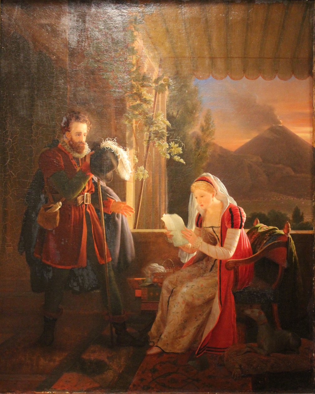 Pokalen hos hans søster Cornelia i Sorrento af Louis Ducis