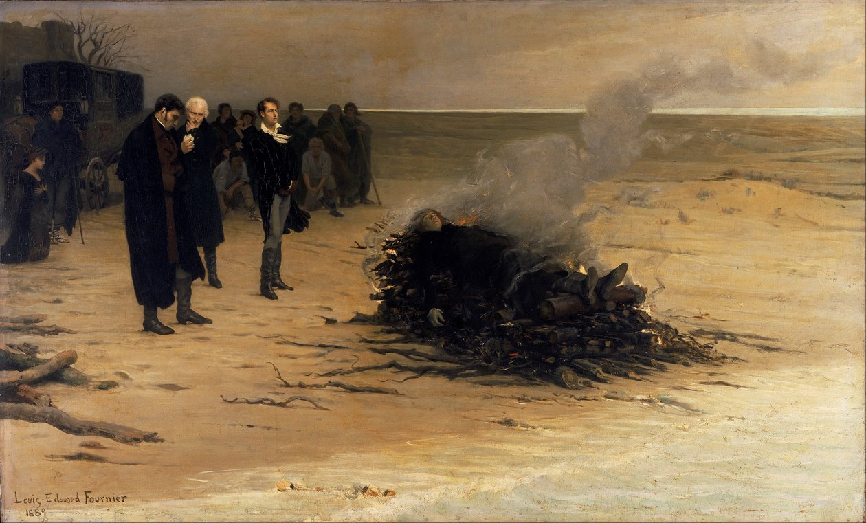 Begravelsen af Shelley af Louis Edouard Fournier