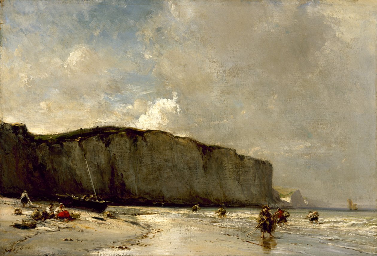 Udsigt langs den normanniske kyst, 1852 af Eugene Isabey