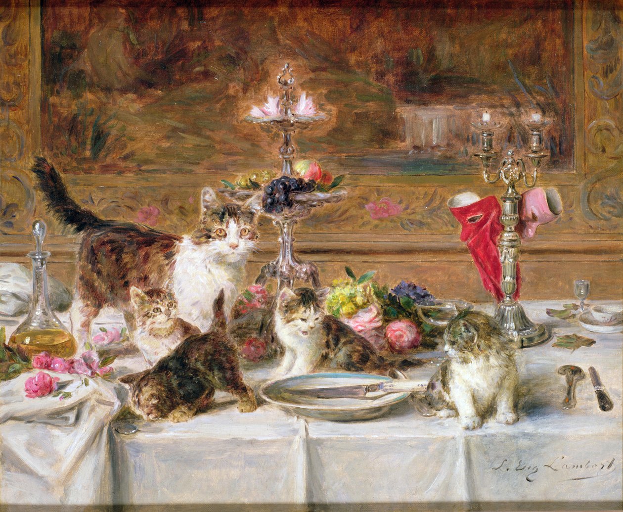 Killinger ved en banket, 1800-tallet af Louis Eugene Lambert