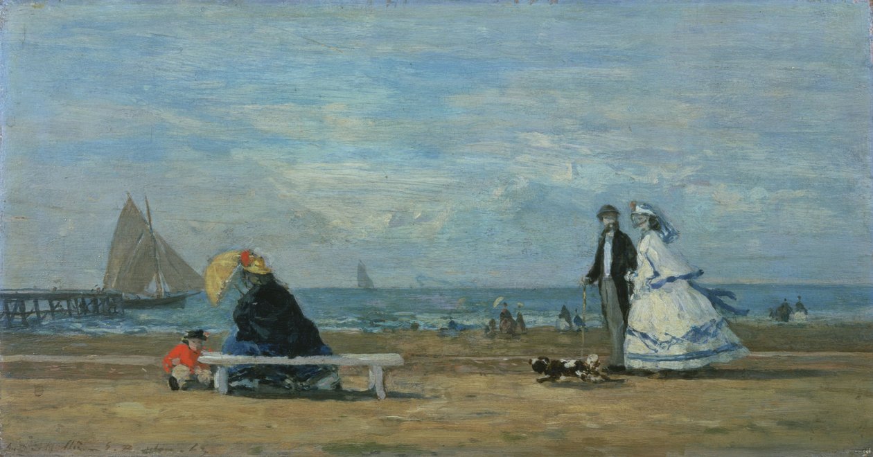 Strand ved Trouville af Eugene Louis Boudin