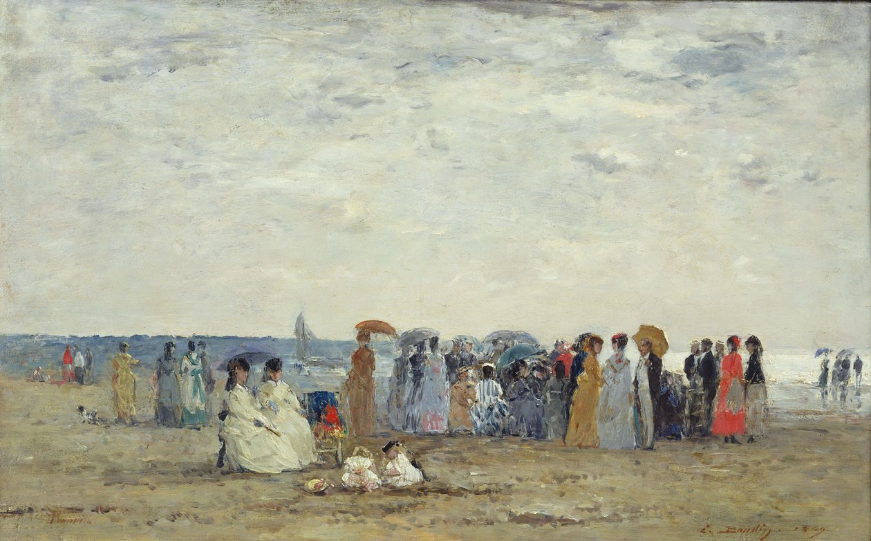 Svømmere på Trouville-stranden, 1869 (olie på træ) af Eugene Louis Boudin
