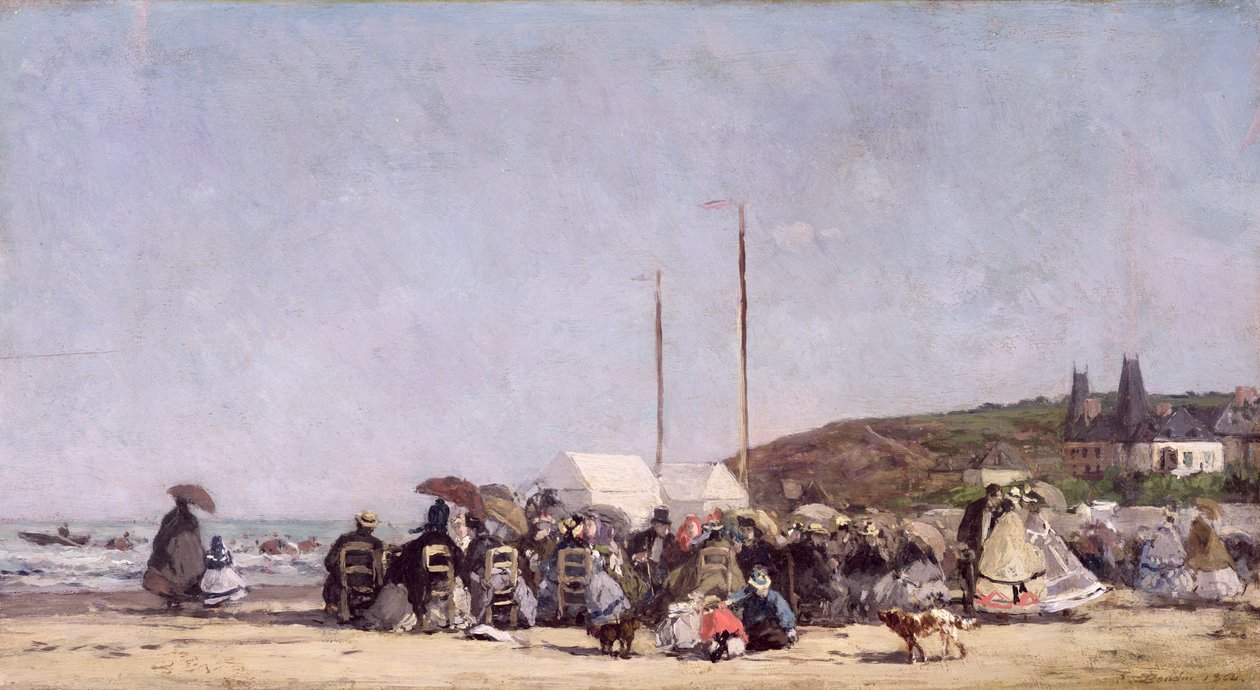 Stranden ved Trouville, 1864 af Eugene Louis Boudin