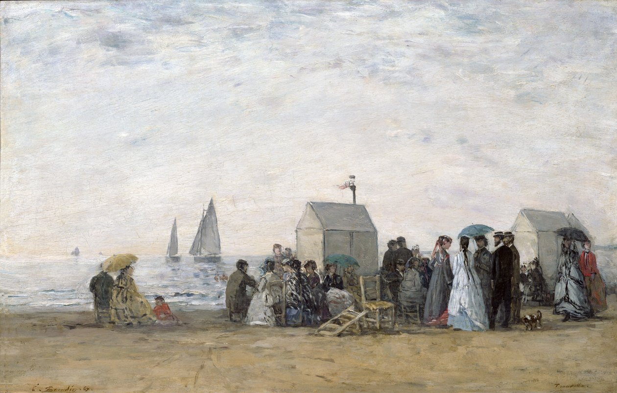 Stranden ved Trouville, 1867 af Eugene Louis Boudin