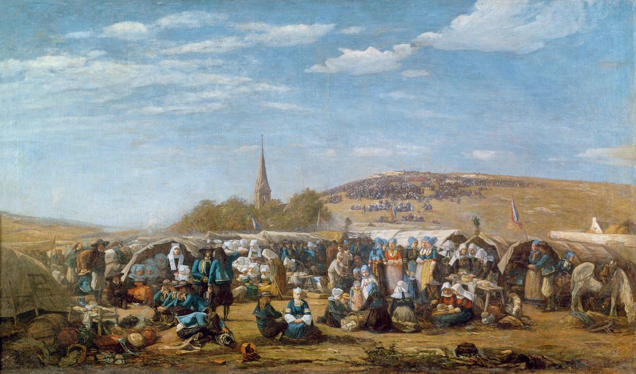Benådningen af ​​Sainte-Anne-La-Palud, Bretagne, 1858 af Eugene Louis Boudin