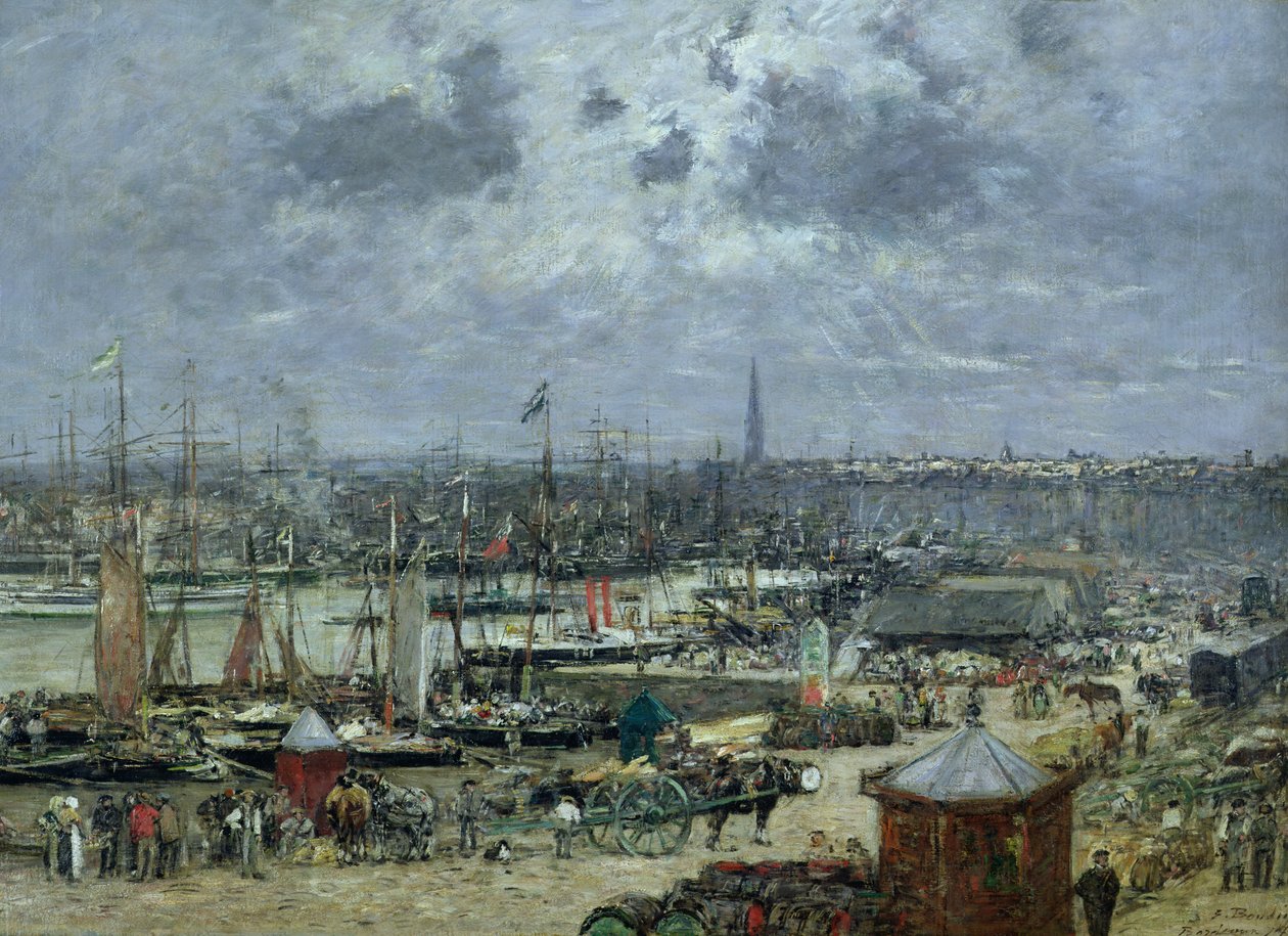 Havnen i Bordeaux, 1874 af Eugene Louis Boudin