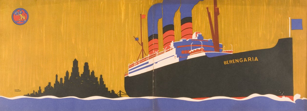 Cunard Line salgsfremmende brochure for Berengaria, ca. 1930 af Louis Fancher