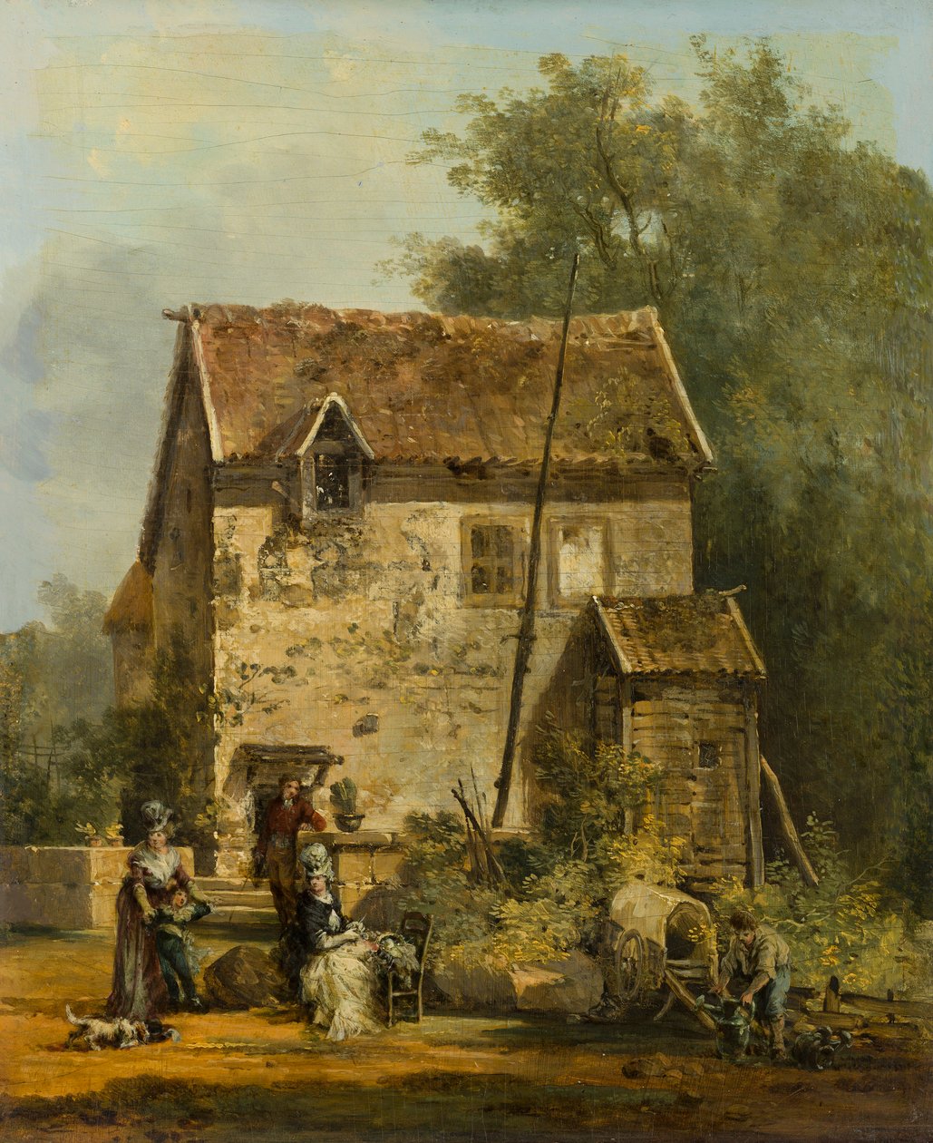 Elegant selskab i en have af Louis Gabriel Moreau