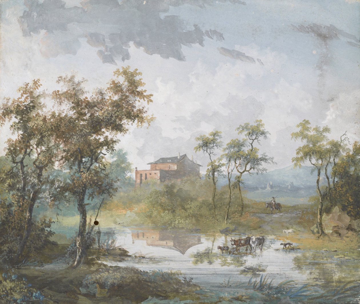 Den rustikke flod Ford af Louis Gabriel Moreau