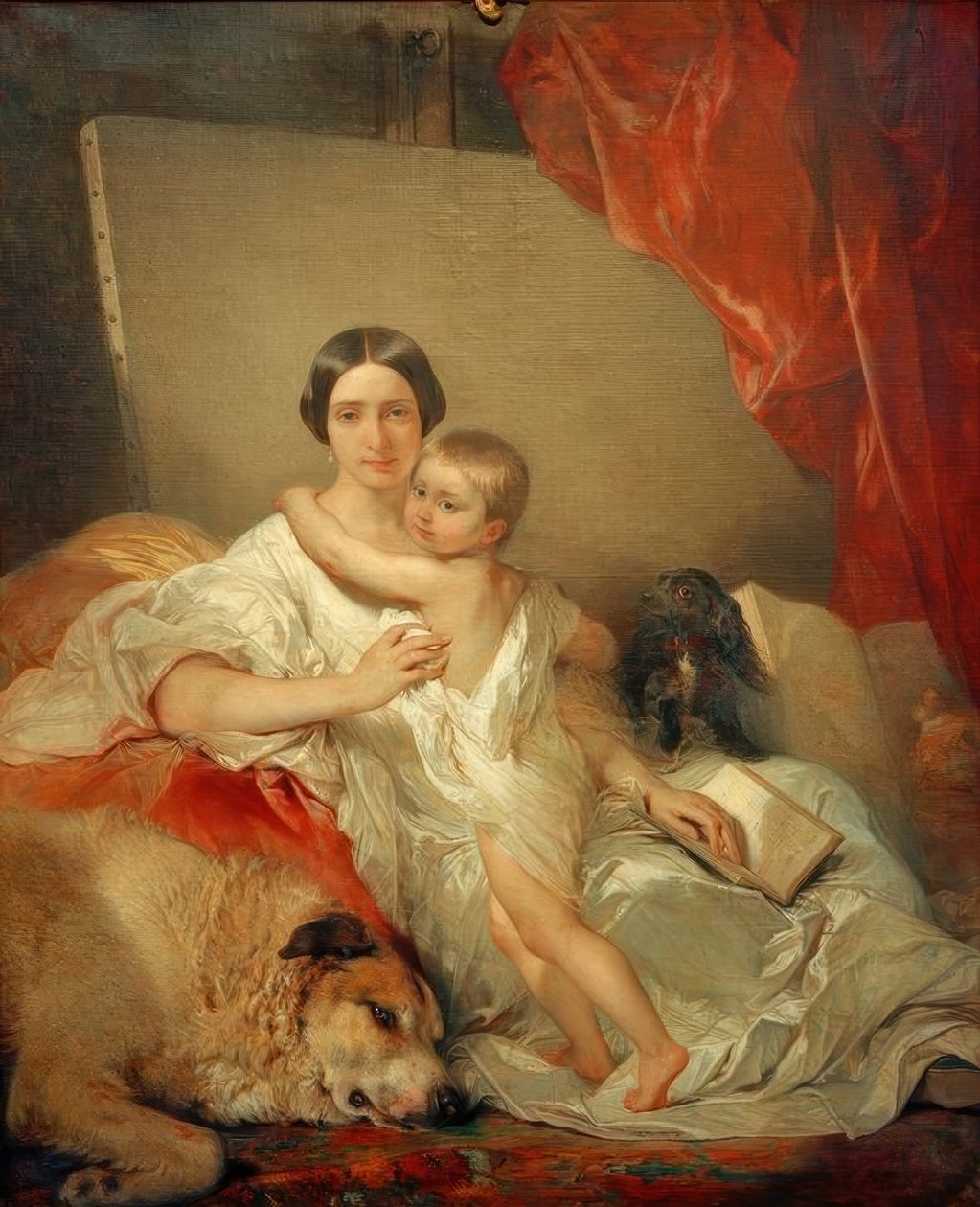 Madame Louis Gallait og hendes datter af Louis Gallait