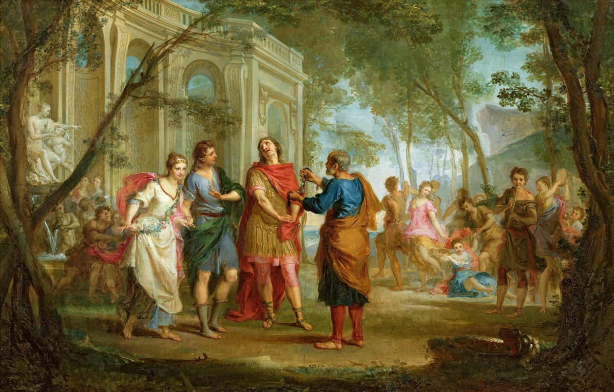 Roland lærer Angelicas og Medoros kærlighed af Louis Galloche