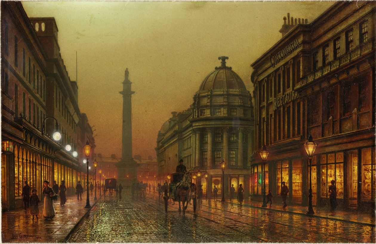 Grainger Street, Newcastle upon Tyne, 1902 af Louis Grimshaw