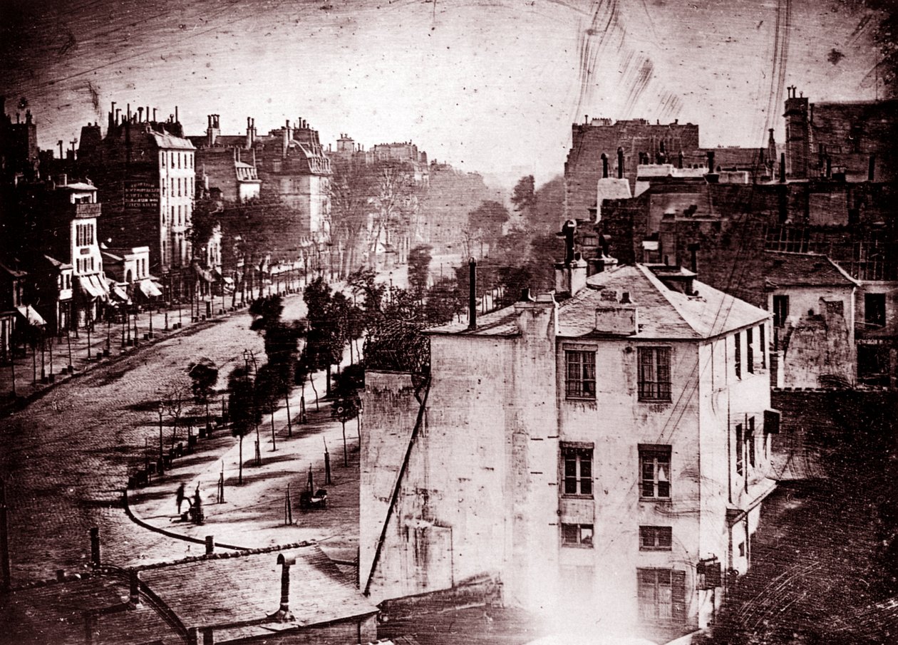 Boulevard du Temple, Paris, 3. arrondissement, 1838 (daguerreotypi) af Louis Jacques Mande Daguerre