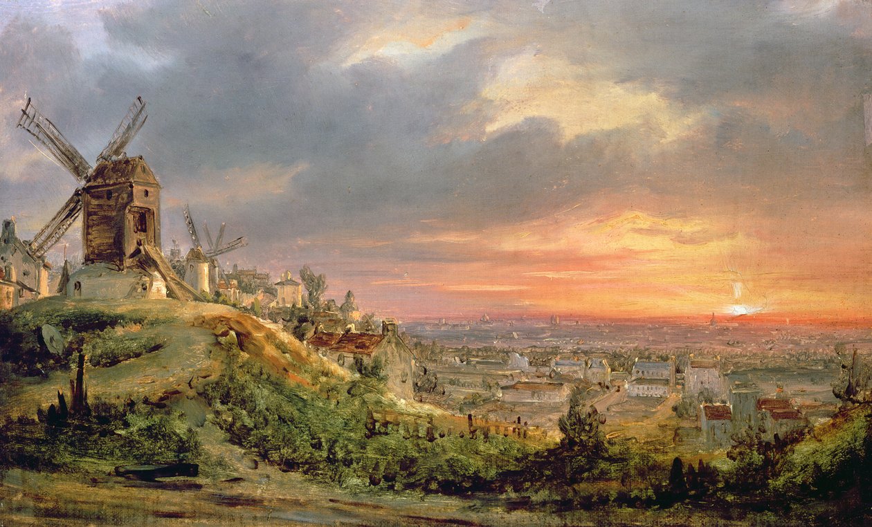 Udsigt over Butte Montmartre, ca. 1830 af Louis Jacques Mande Daguerre