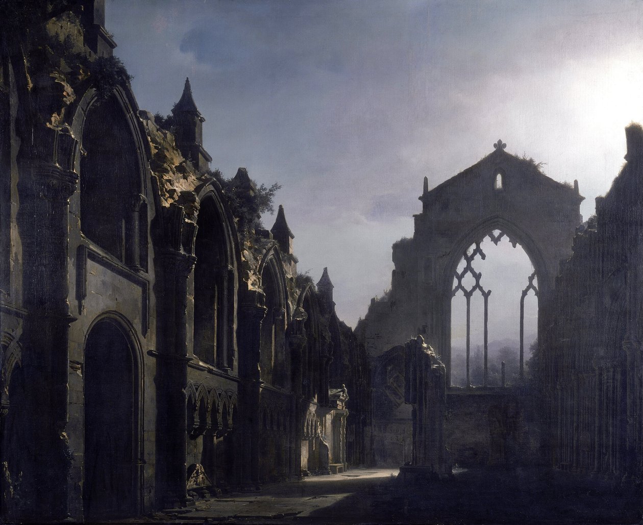 Ruinerne af Holyrood -kapellet af Louis Jacques Mande Daguerre