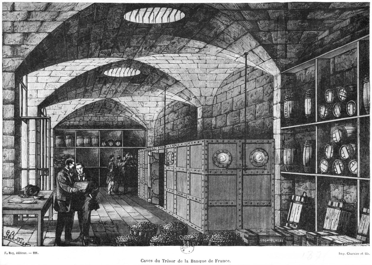 Kælderen af Bank of France i Paris, 1897 af Louis Joseph Amedee Daudenarde