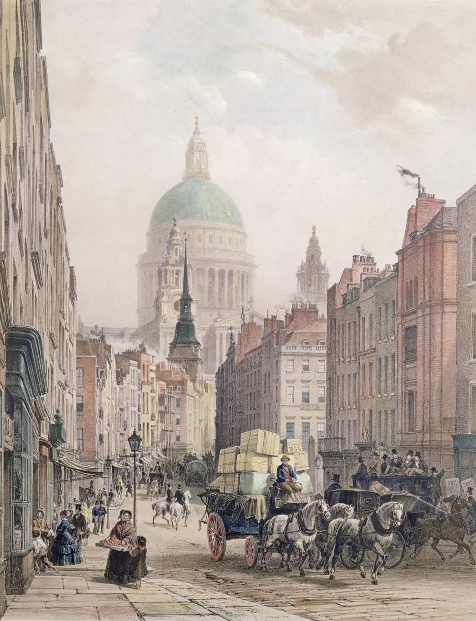 Fleet Street, ca. 1850 af Louis Jules Arnout