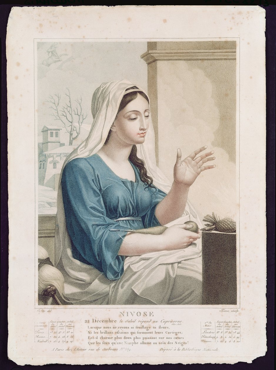 Nivose (decemberjanuar), fjerde måned i den republikanske kalender, indgraveret af Tresca, ca. 1794 af Louis Lafitte