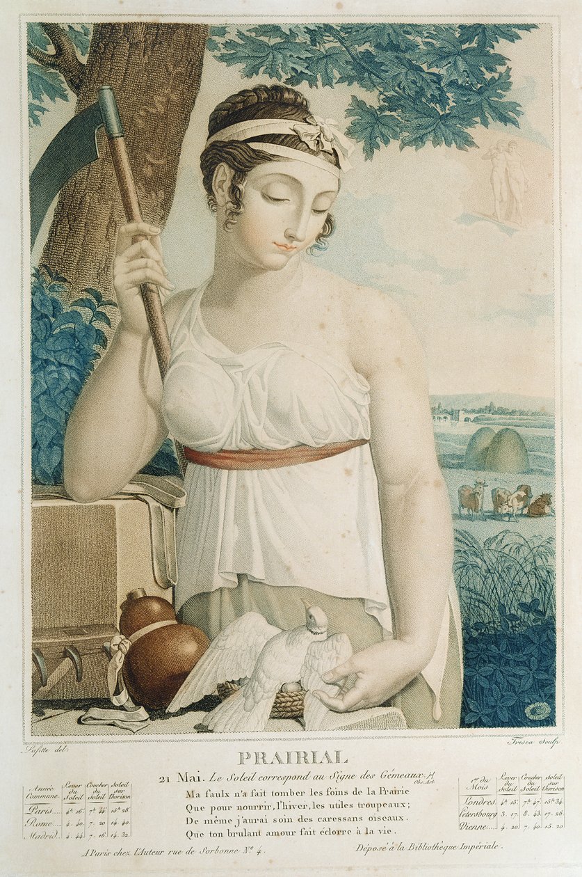 Prairial (maj juni), niende måned i den republikanske kalender, indgraveret af Tresca, ca. 1794 af Louis Lafitte