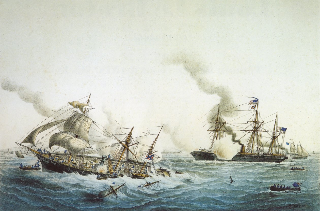 Kamp om CSS Alabama og USS Kearsarge af Louis Le Breton