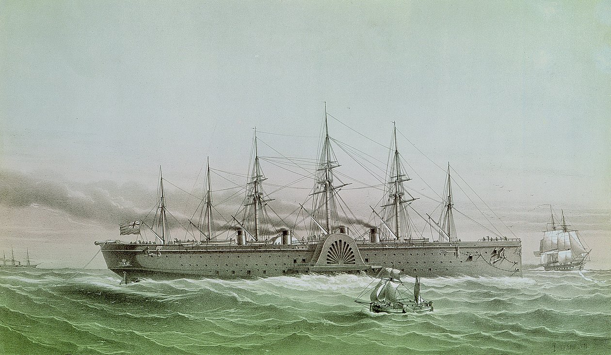 The Great Eastern Laying Electrical Cable mellem Europa og Amerika, 1858 af Louis Le Breton
