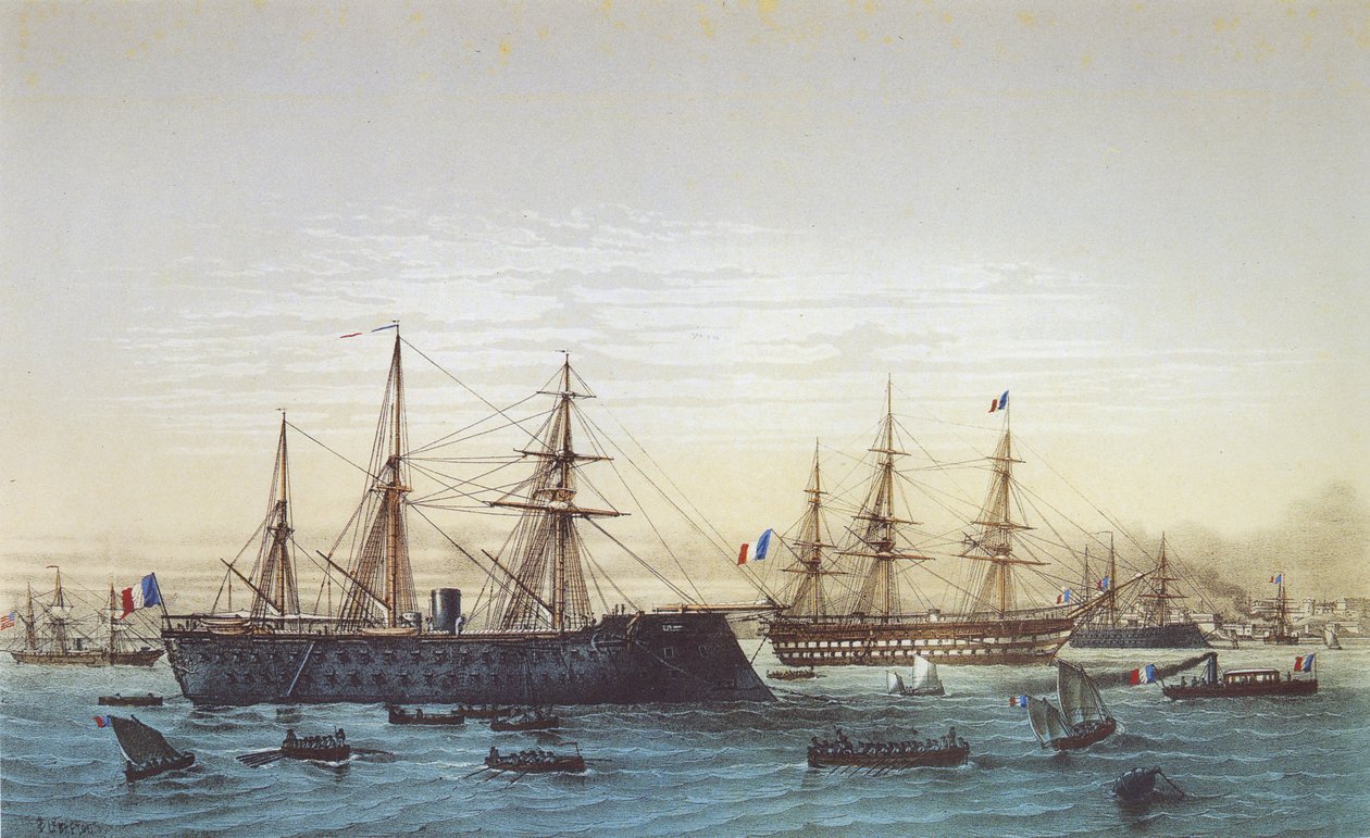 Magentaen i Brest. Napoléon III -skibet kan ses i baggrunden af Louis Le Breton