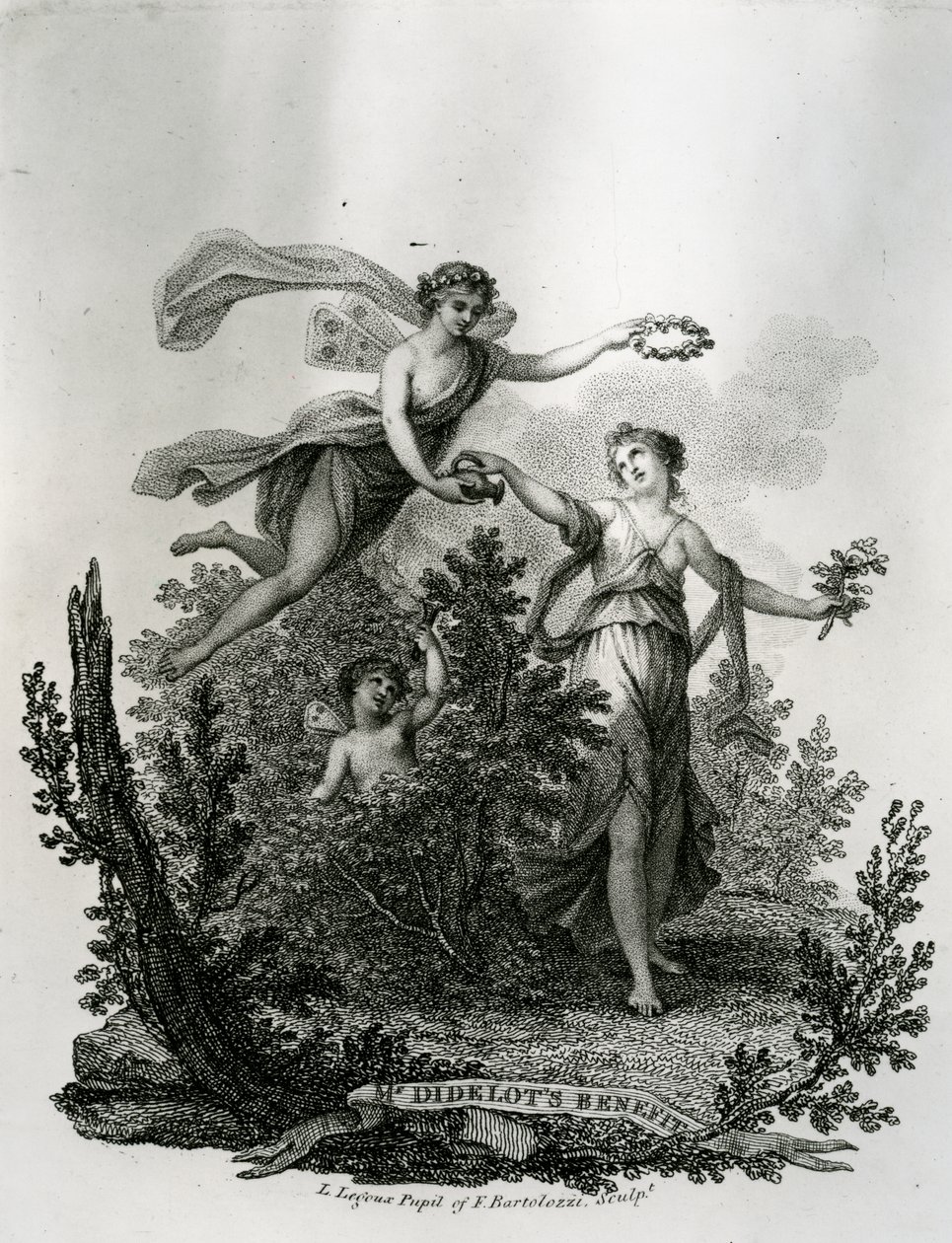 Design for a Benefit Card, ca. 1789-1804 af Louis Legoux