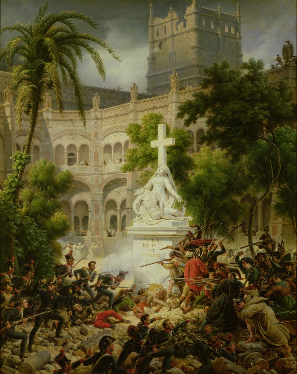 Angreb på klostret San Engracio i Zaragoza, 8. februar 1809, 1827 af Louis Lejeune