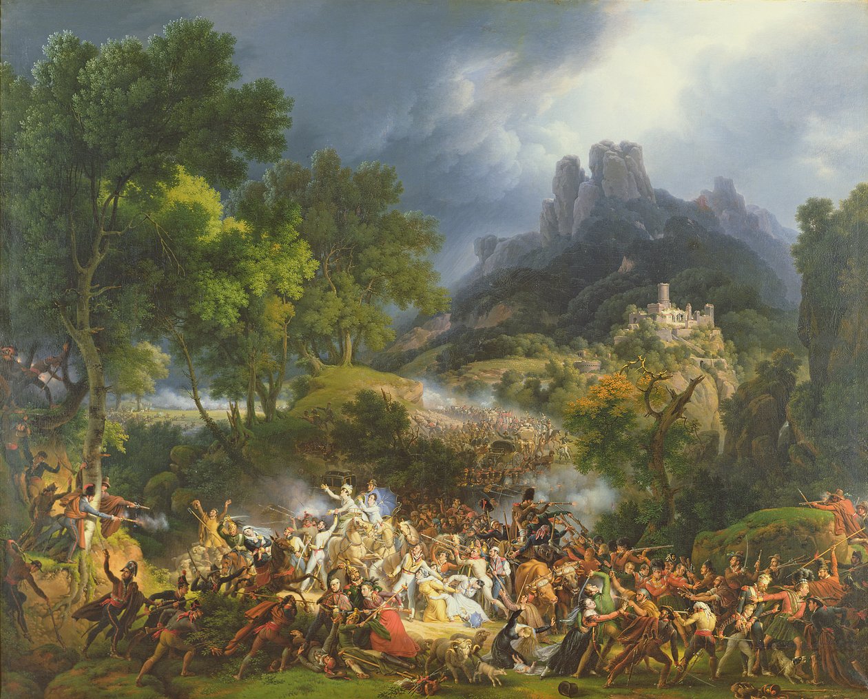 Angreb på en stor konvoj ved Salinas, Biscayen, den 25. maj 1812 af Louis Lejeune