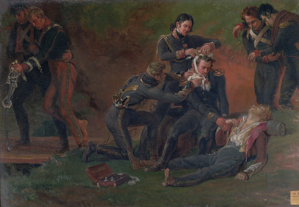 Baron Jean Dominique Larrey (1766-1843), der plejer de sårede i slaget ved Moskva, 7. september 1812 af Louis Lejeune