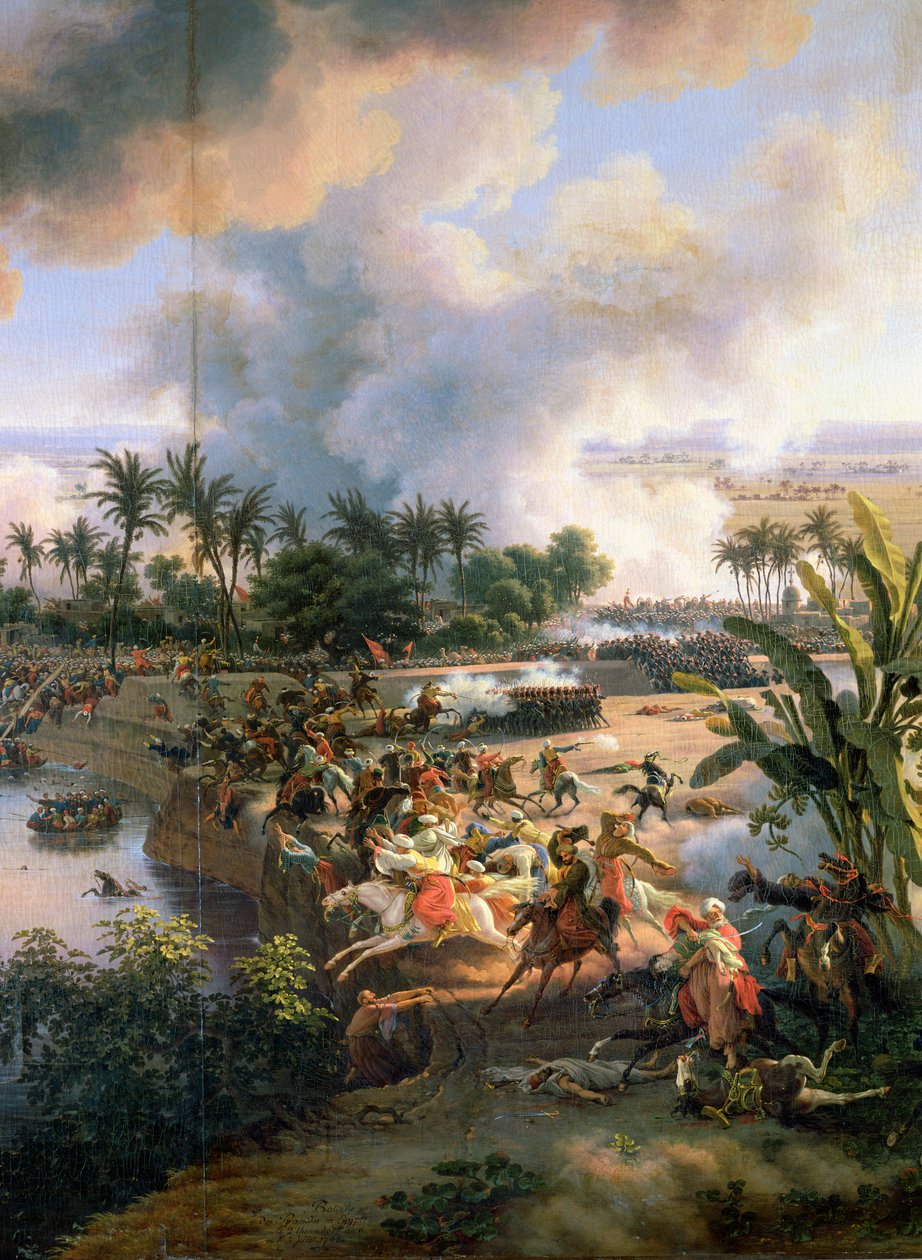 Slaget ved pyramiderne, 21. juli 1798, detalje af Mameluk-kavalerernes rute, 1806 af Louis Lejeune