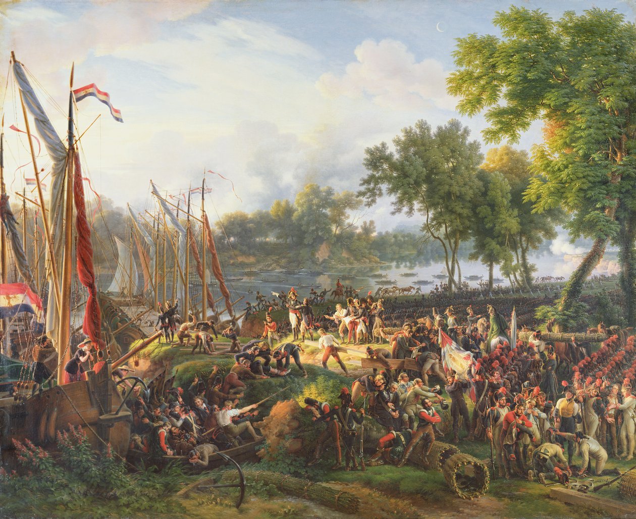 Den franske hær krydser Rhinen ved Düsseldorf, 6. september 1795 af Louis Lejeune
