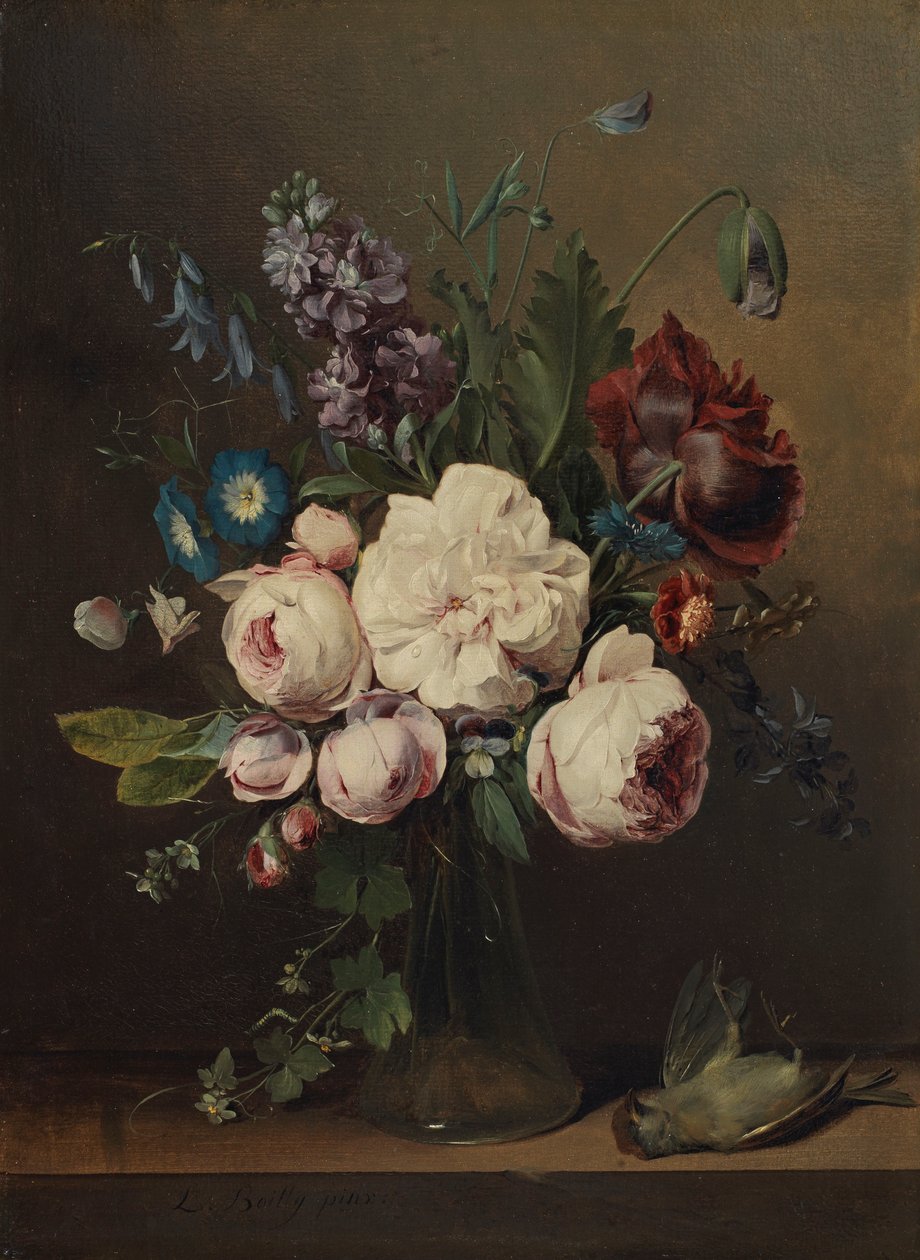 En vase med blomster af Louis Leopold Boilly