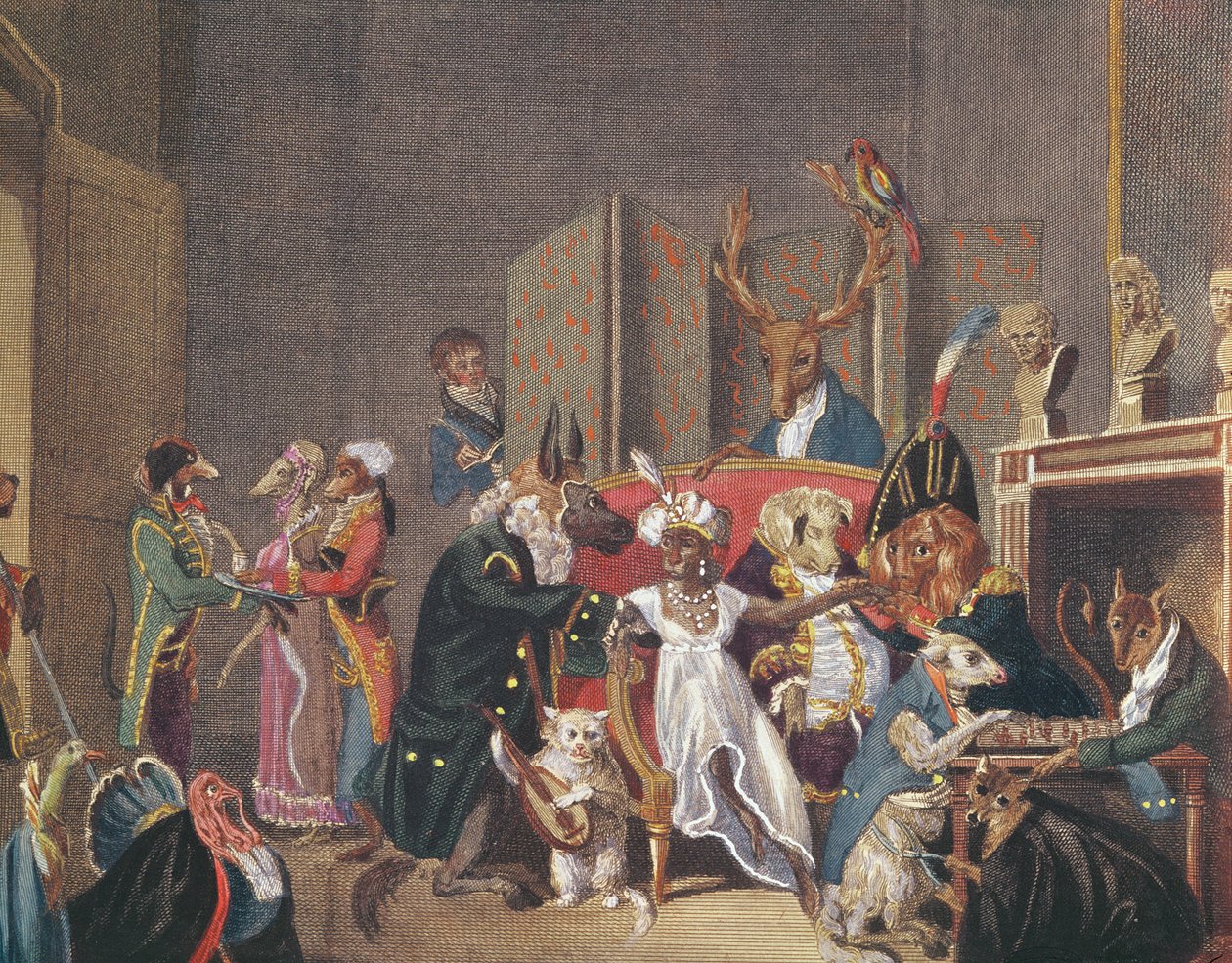Tegneserie af Josephines salon (1763-1814) af Louis Leopold Boilly