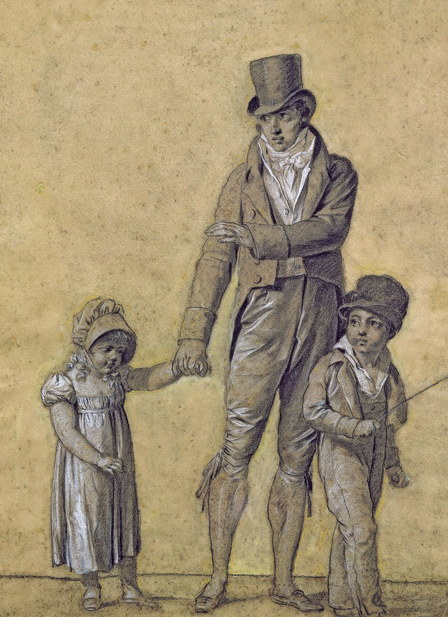 Far med sin datter, studie til "The Shower af Louis Leopold Boilly