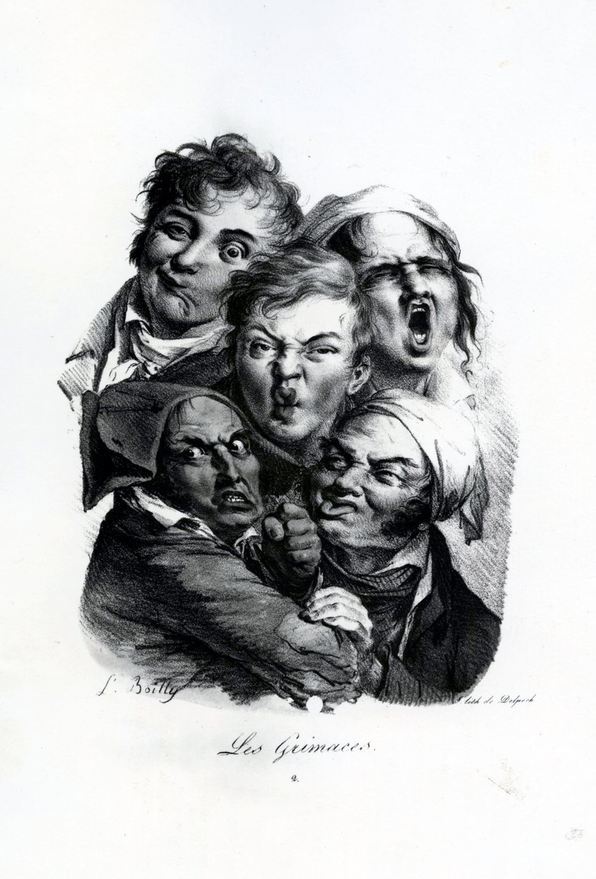 Les Grimaces, ca. 1823 (litografi) af Louis Leopold Boilly